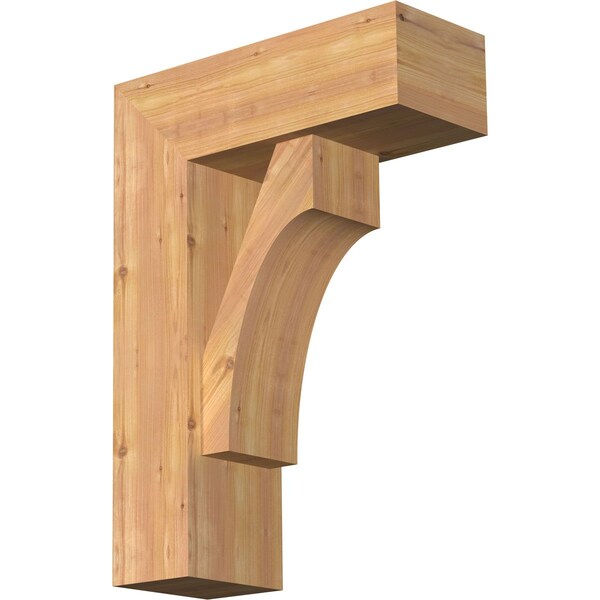 Ekena Millwork Westlake Block Smooth Bracket w/ Offset Brace, Western Red Cedar, 7 1/2"W x 20"D x 28"H BKT0806X20X28WTL05SWR - main